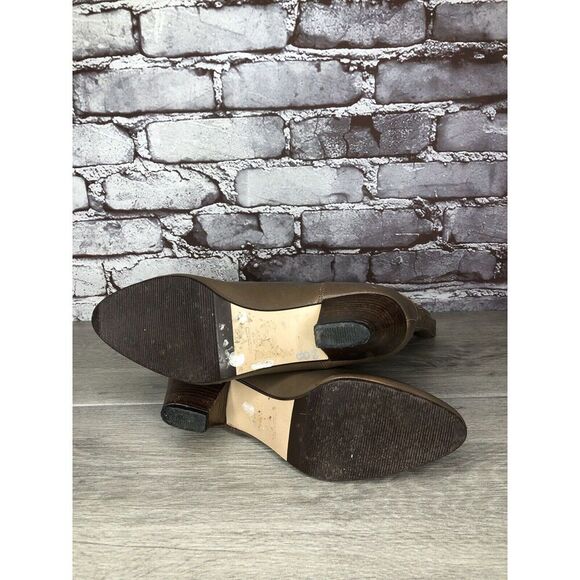 Frye Vintage Taupe Leather Woven Weaves Heel Western Boots Women Sz 35.5EU/5M US - Picture 13 of 16